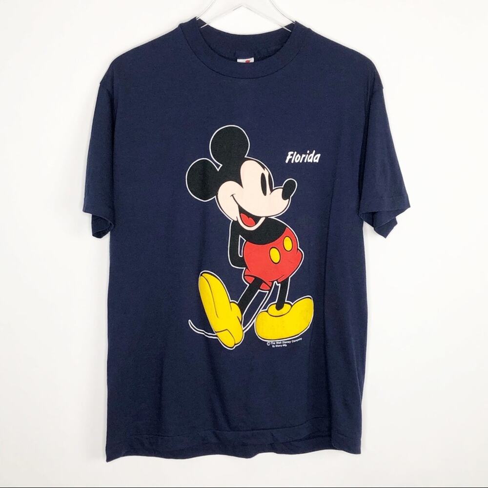 Vintage Disney Mickey Mouse Puff Graphic Tee Florida Medium